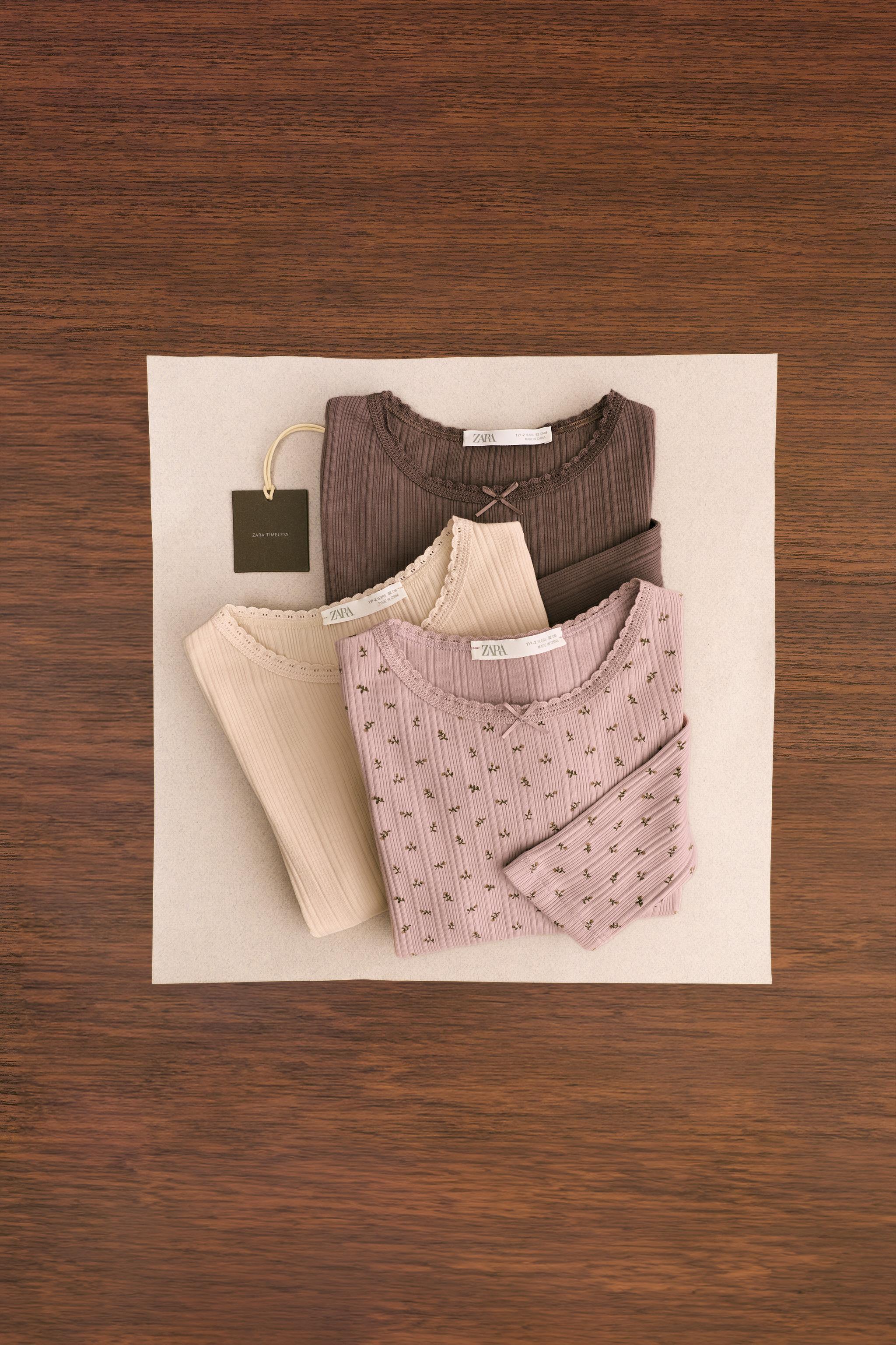 ZARA TIMELESS - THREE-PACK OF RIBBED T-SHIRTS